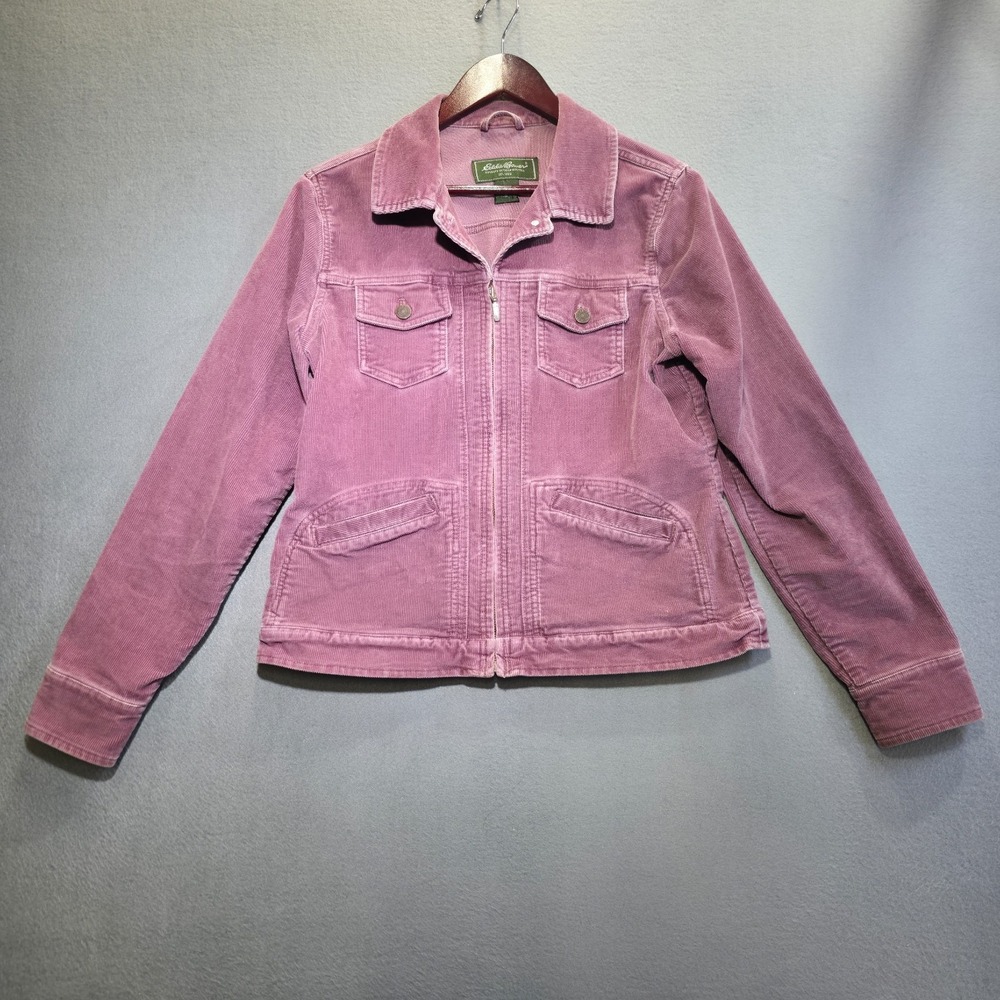 Eddie Bauer Women's Purple Corduroy Full Zip‎ Jacket Size Medium